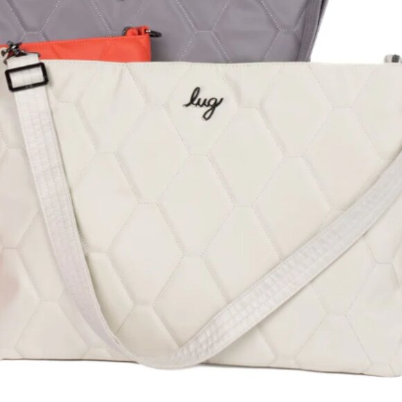 NWT- LUG- GALLEY SATIN LUXE Portfolio Crossbody- PEBBLE - Picture 1 of 5